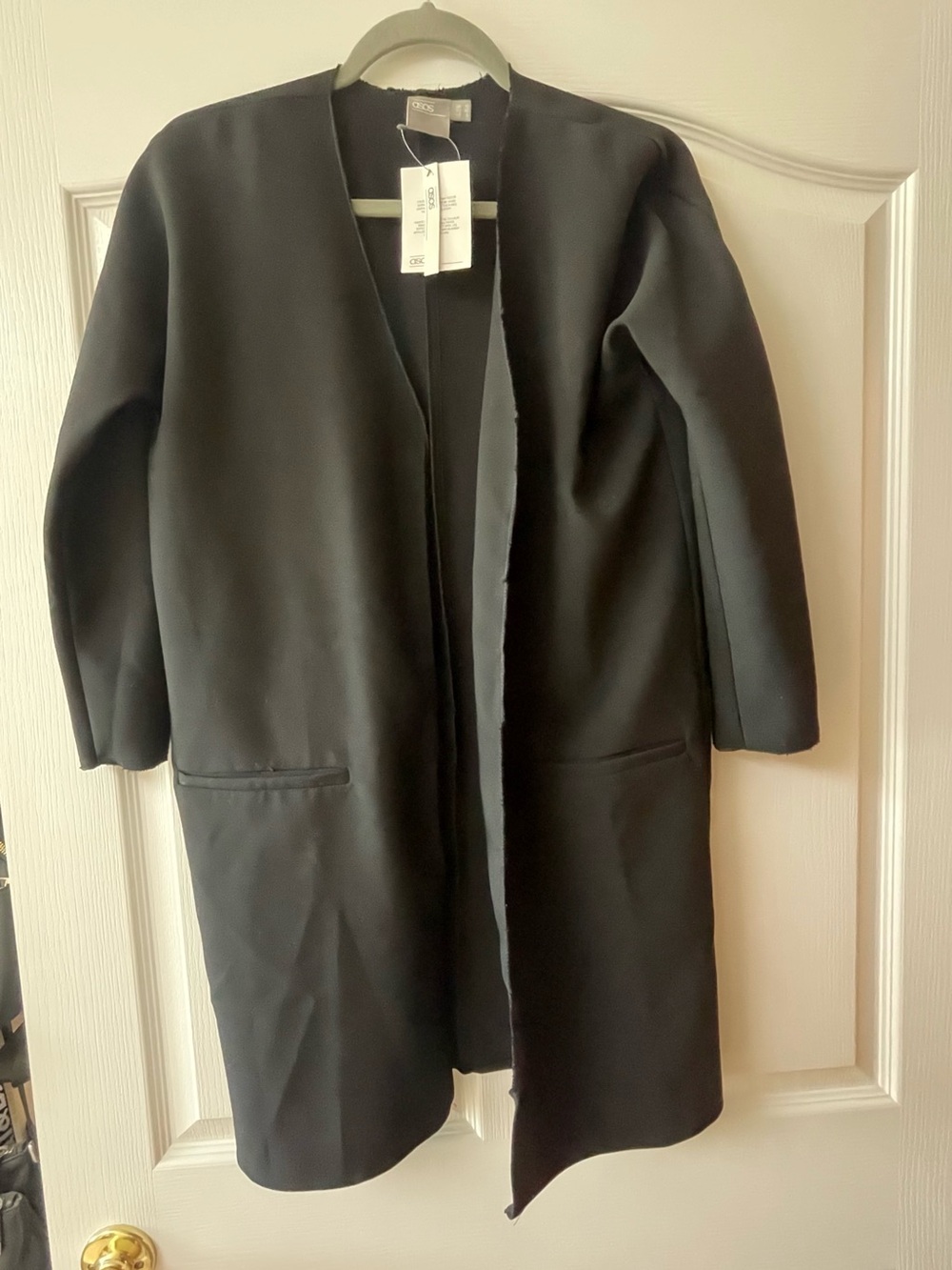 ASOS Black Open Front Coat Sz. 6 NWT